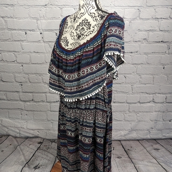 Rue 21 women's geometric print off shoulder plus size 3x dress NWT b07a - Picture 8 of 9